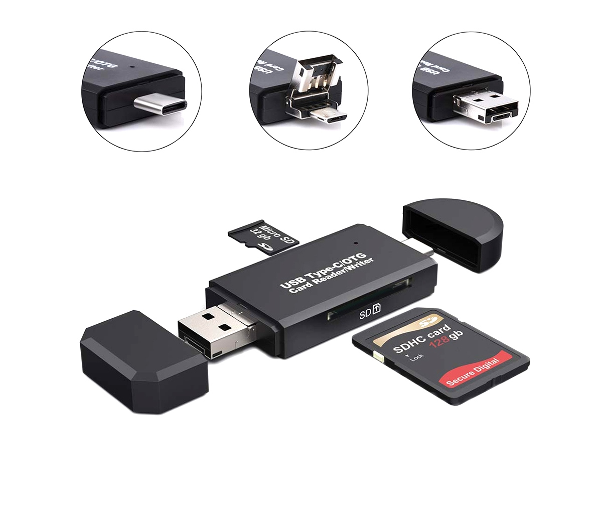 Apt Ak180a Ctecka Karet Otg 3v1 Tf Sd Usb Micro Usb Usb C